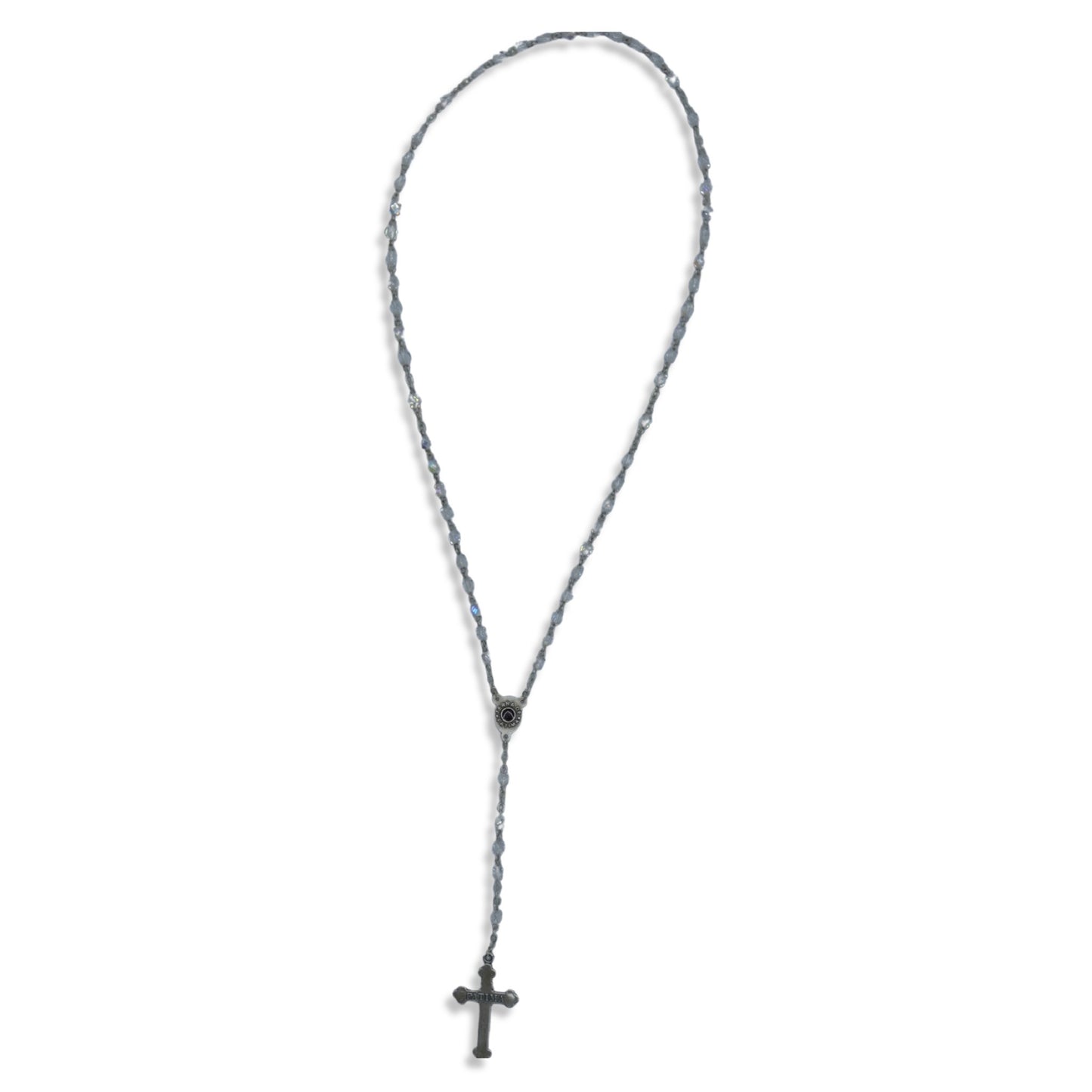 Crystal Fatima Rosary with Soil