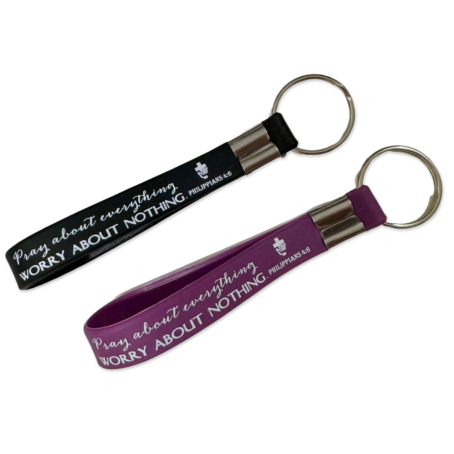 “Pray about everything” Silicone Bible Verse Keychain