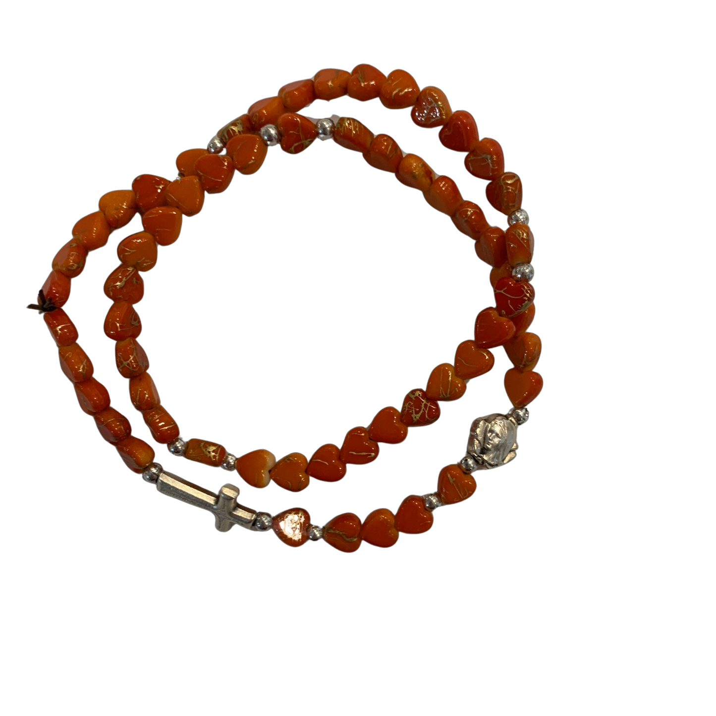 Heart Wrap-Around Rosary Bracelet of Assorted Colors