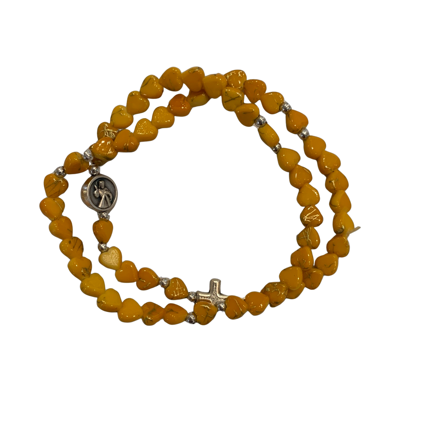 Heart Wrap-Around Rosary Bracelet of Assorted Colors
