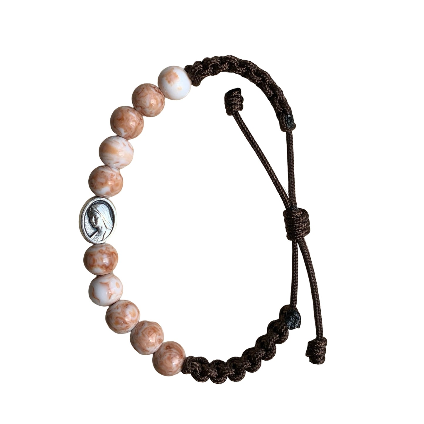 Queen of Peace Marble Porcelain Braided Cord Bracelet
