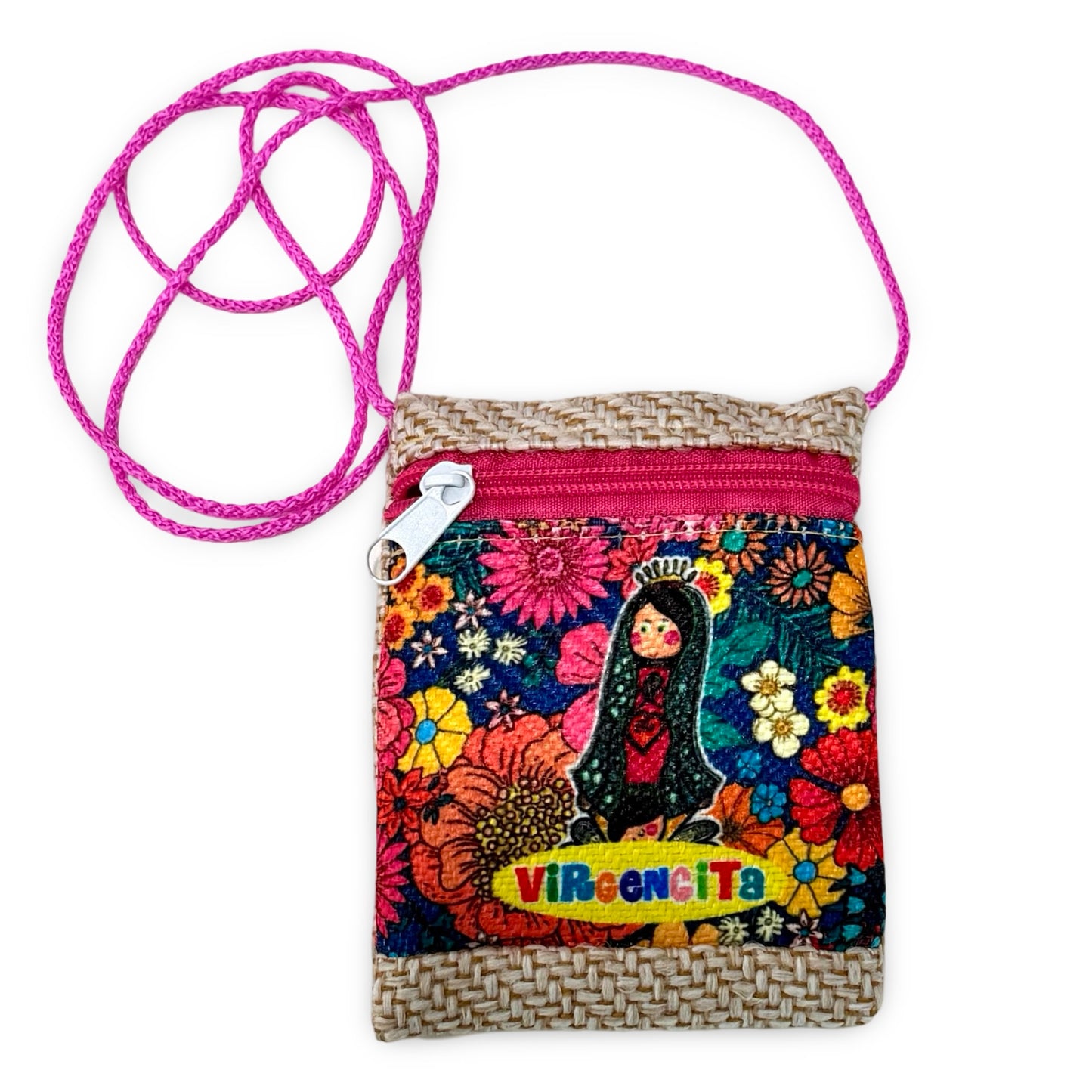 "Virgencita" Guadalupe Mini Shoulder Bag with Zipper