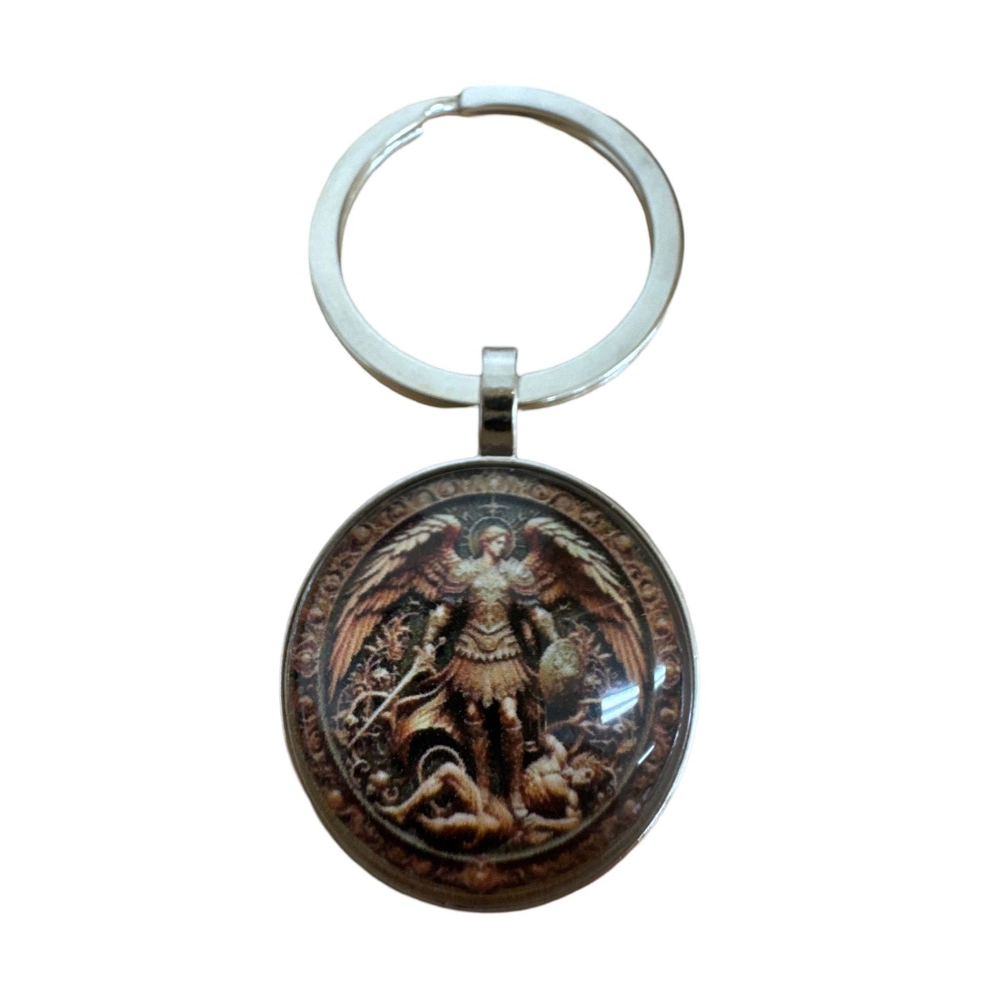 St. Michael the Archangel Round, Colored Keychain