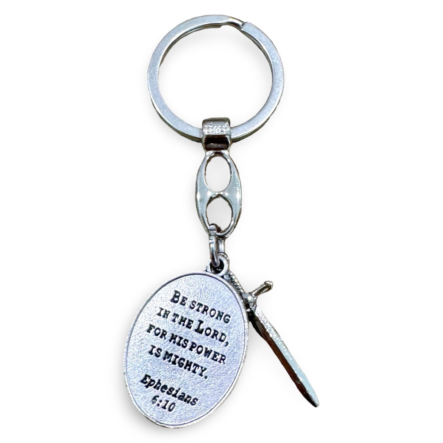 St. Michael Medal Keychain with Sword
