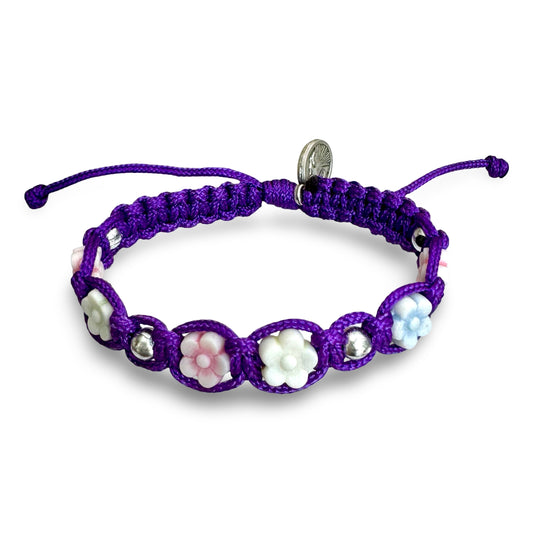 Flower Queen of Peace Cord Bracelet