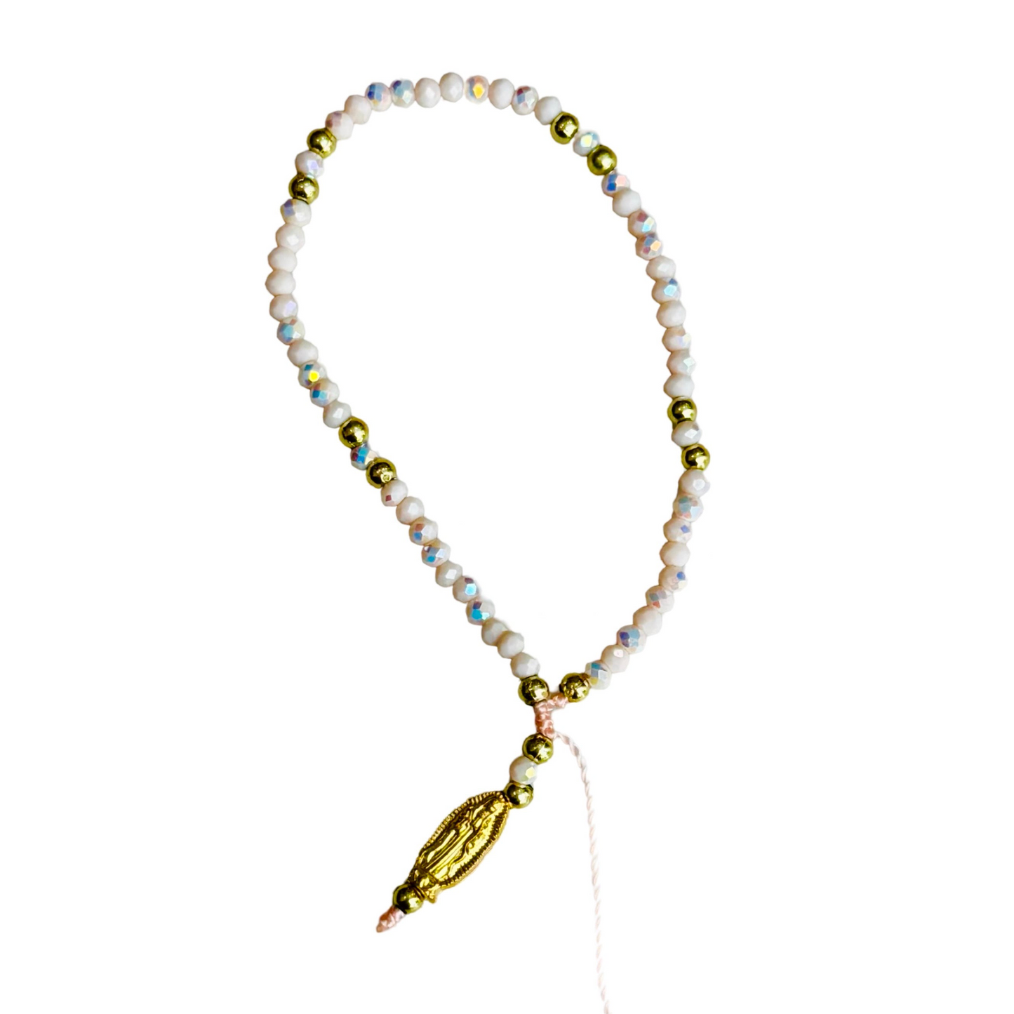 Mexican Bracelet of Assorted Colors with Hanging Our Lady of Guadalupe Medal