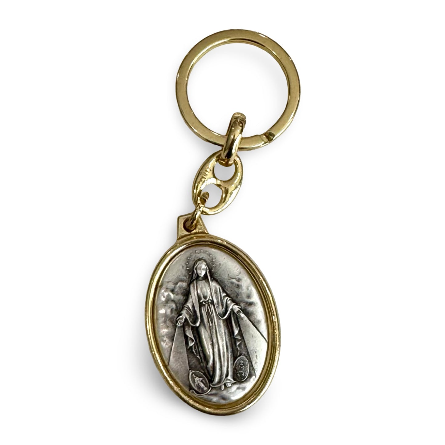 Gold Miraculous Medal Keychain