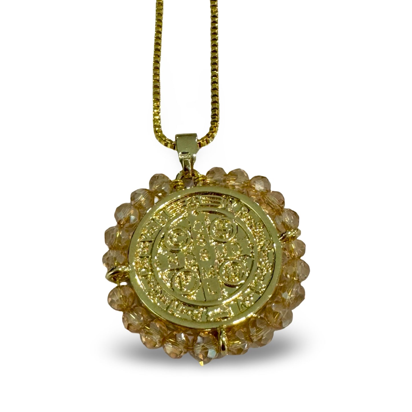 St. Benedict Necklace with Beaded Border