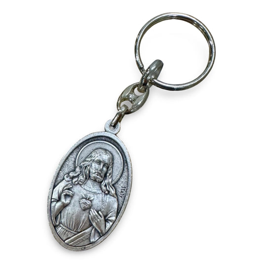 Immaculate Heart and Sacred Heart Painted Keychain