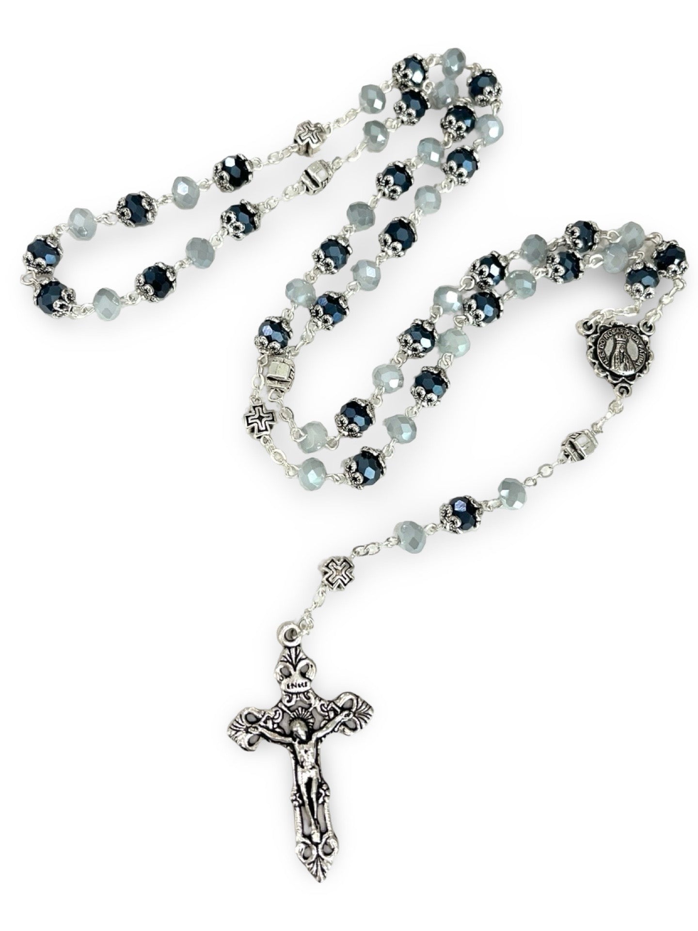 Embellished Fatima Rosary With Soil in Heart Shaped Case