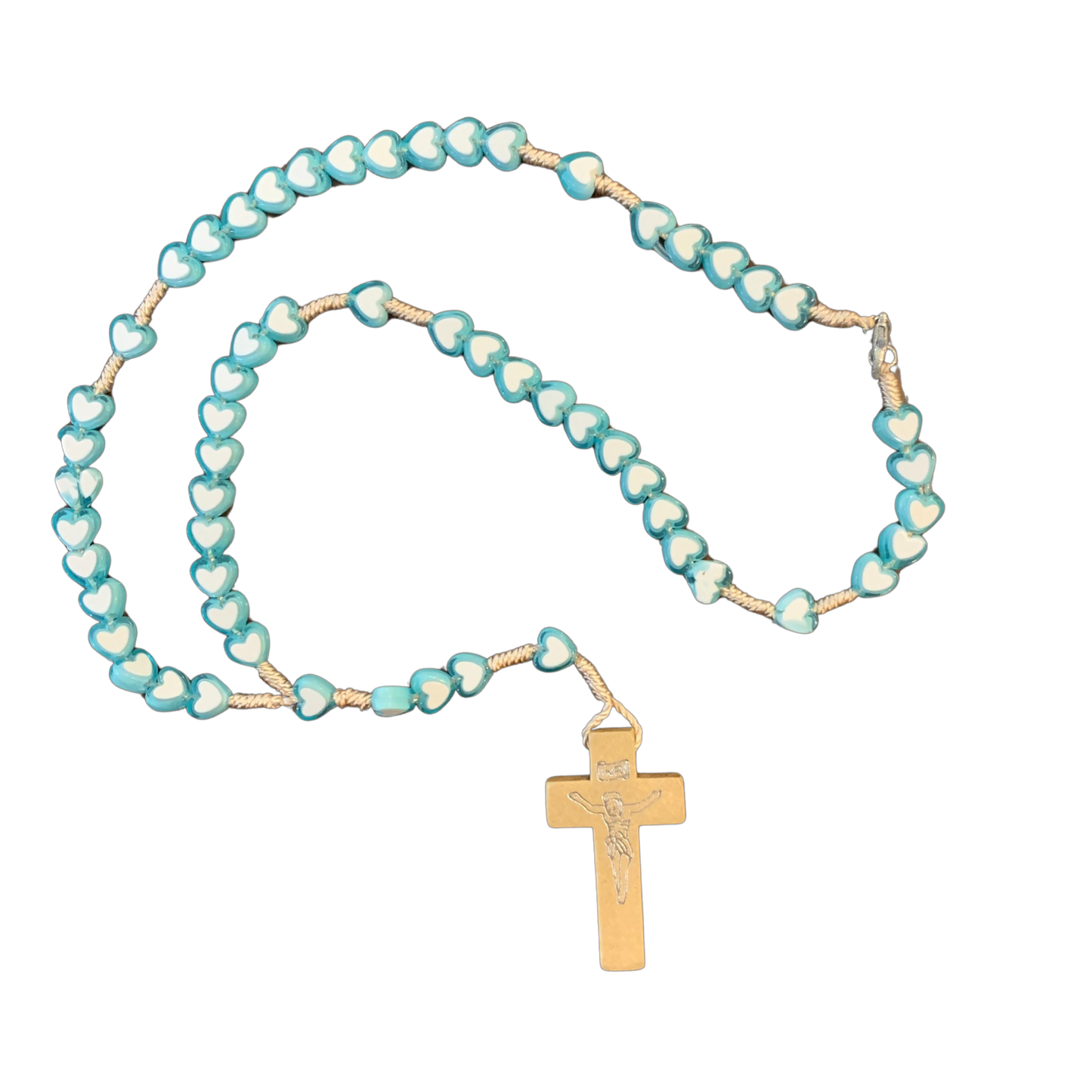 Fatima Heart Bead Children's Rosary Necklace