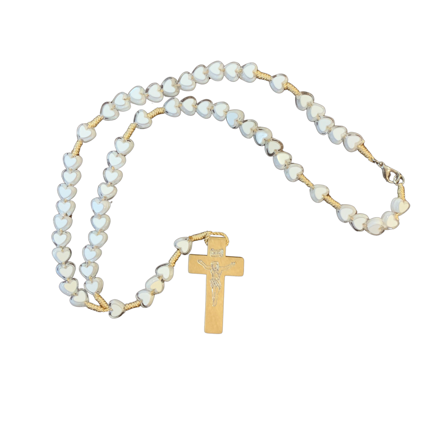 Fatima Heart Bead Children's Rosary Necklace