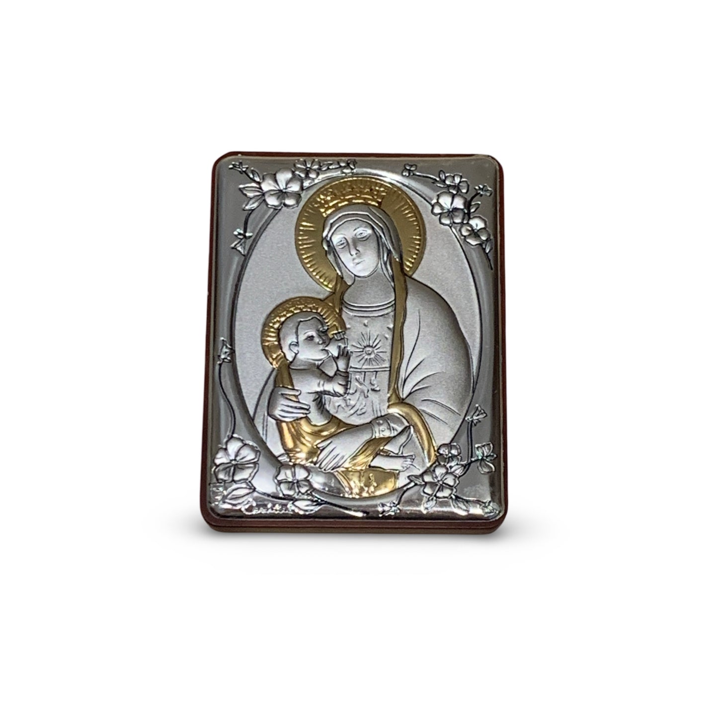 Square Silver Image of Our Lady of La Leche