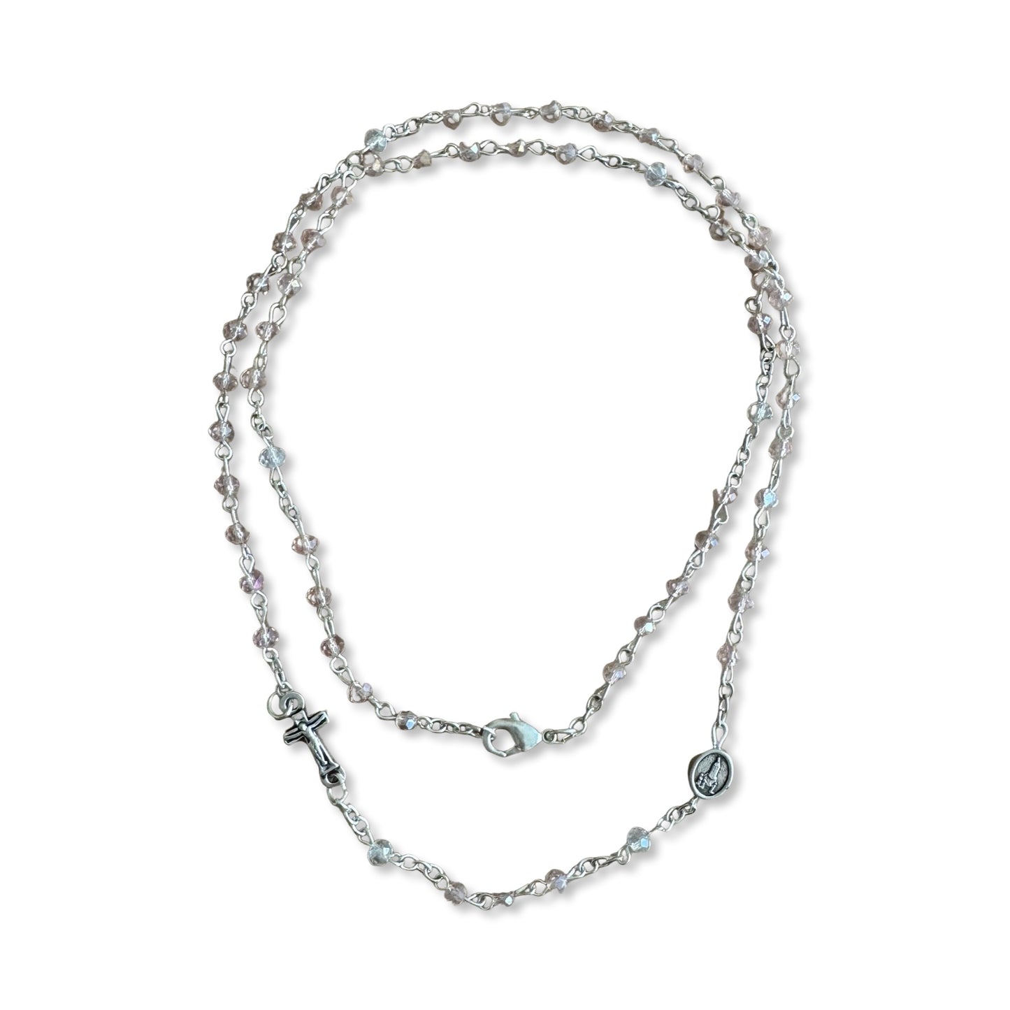 Crystal Fatima Rosary Necklace with Clasp of Assorted Colors