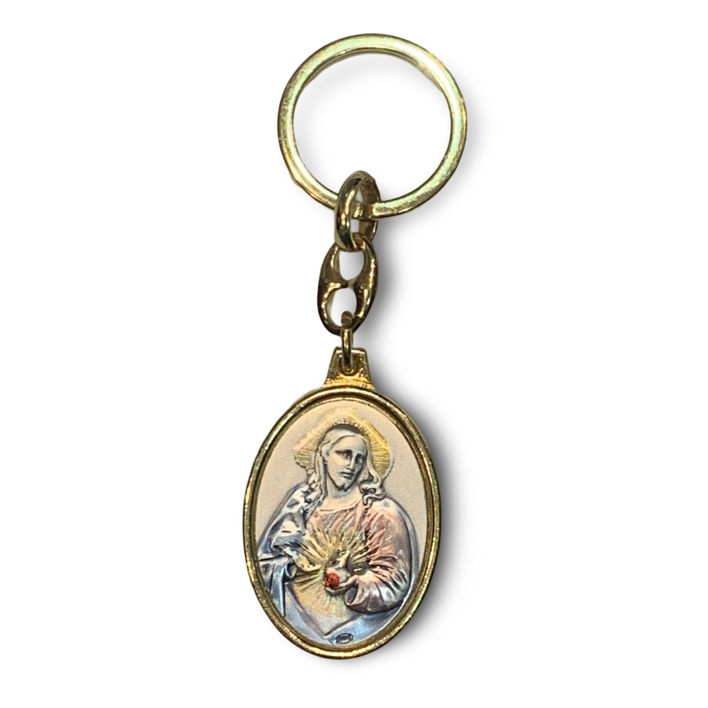 Gold Colored Sacred Heart of Jesus Keychain