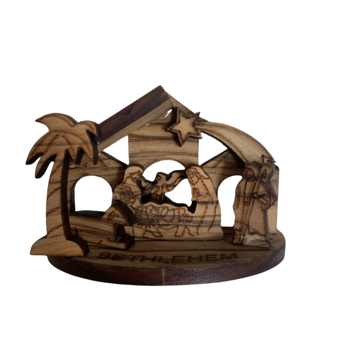 Carved Olive Wood Nativity Scene