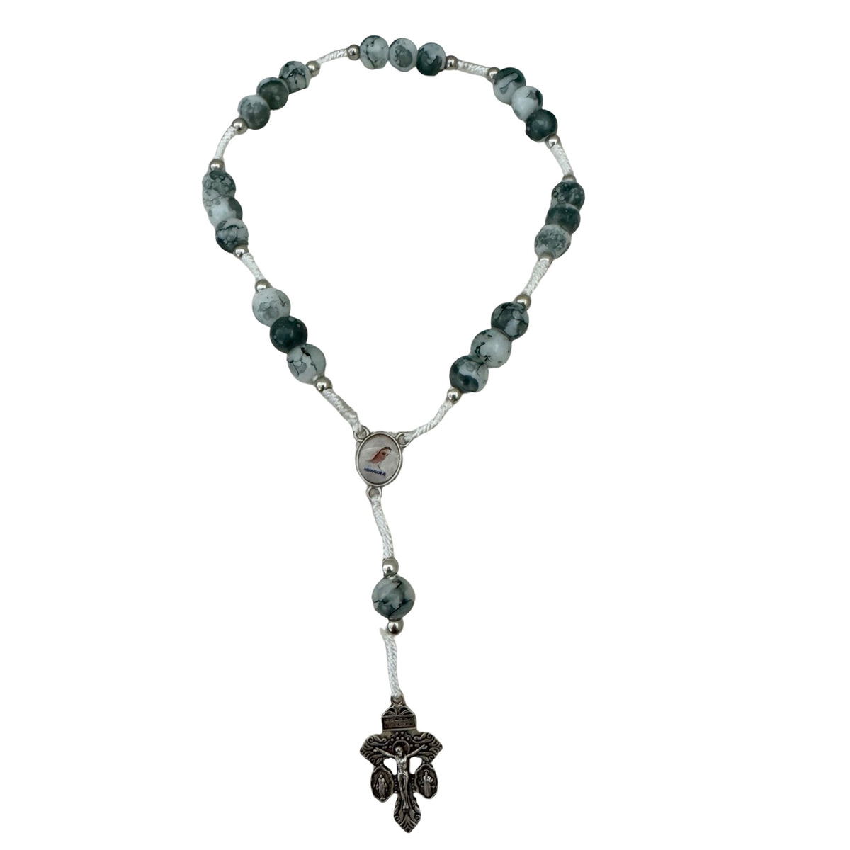Marble Bead Chaplet of Peace with Pardon Crucifix