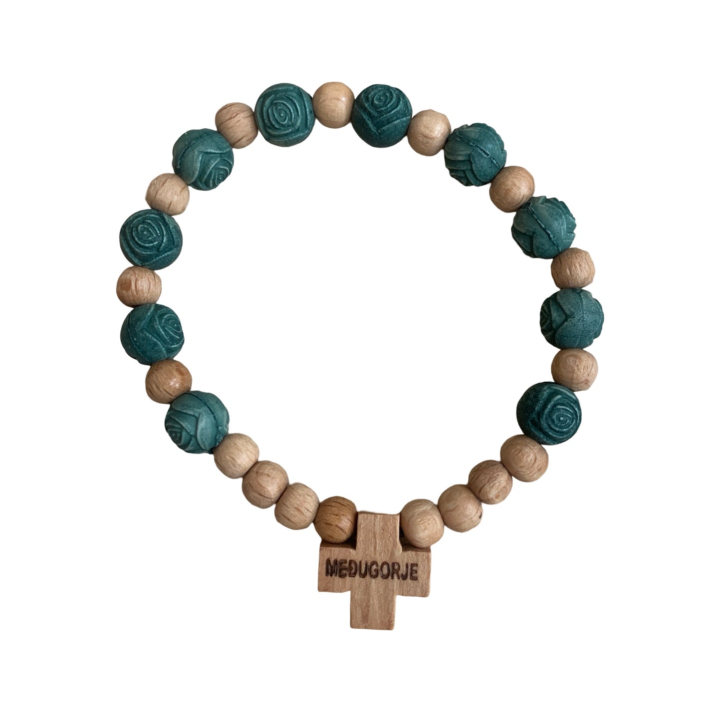 Wooden Rose Decade Bracelet of Assorted Colors