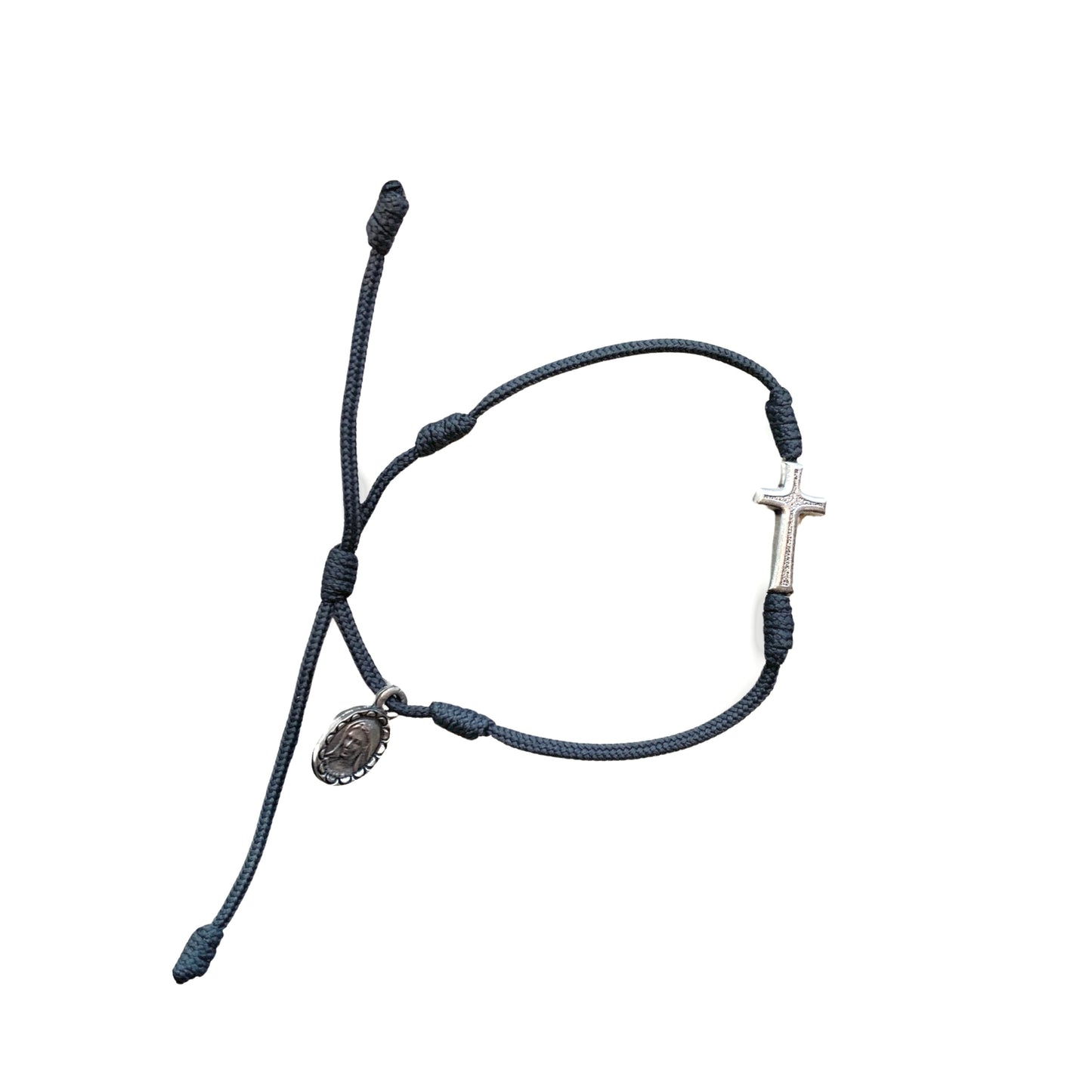 Queen of Peace Cross String Bracelet of Assorted Colors