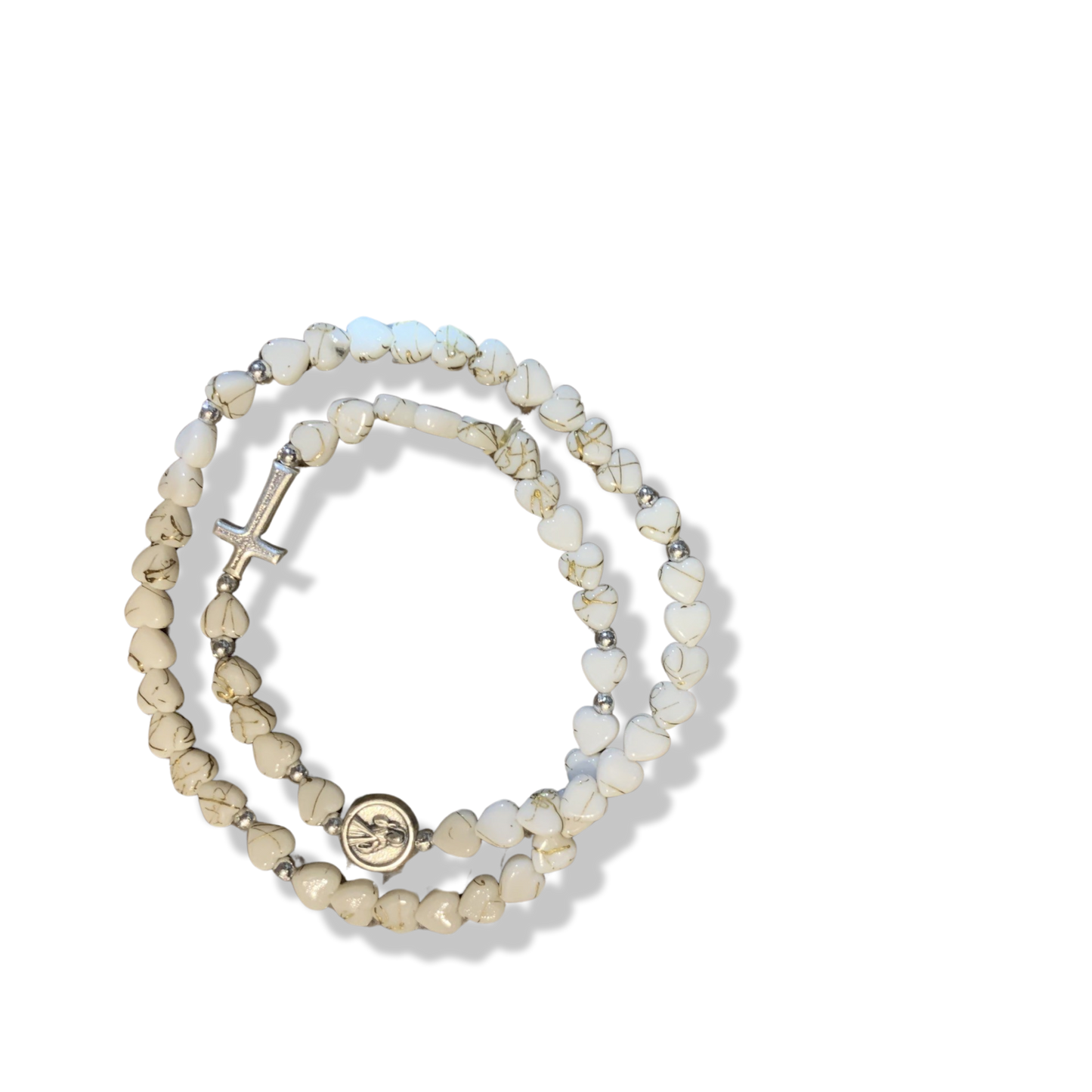 Heart Wrap-Around Rosary Bracelet of Assorted Colors