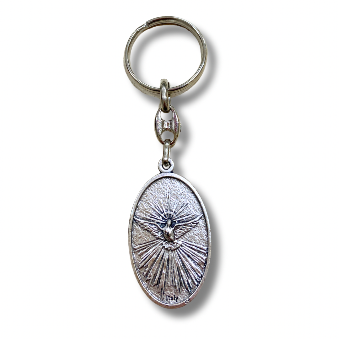 Holy Family and Holy Spirit Two-Sided Keychain