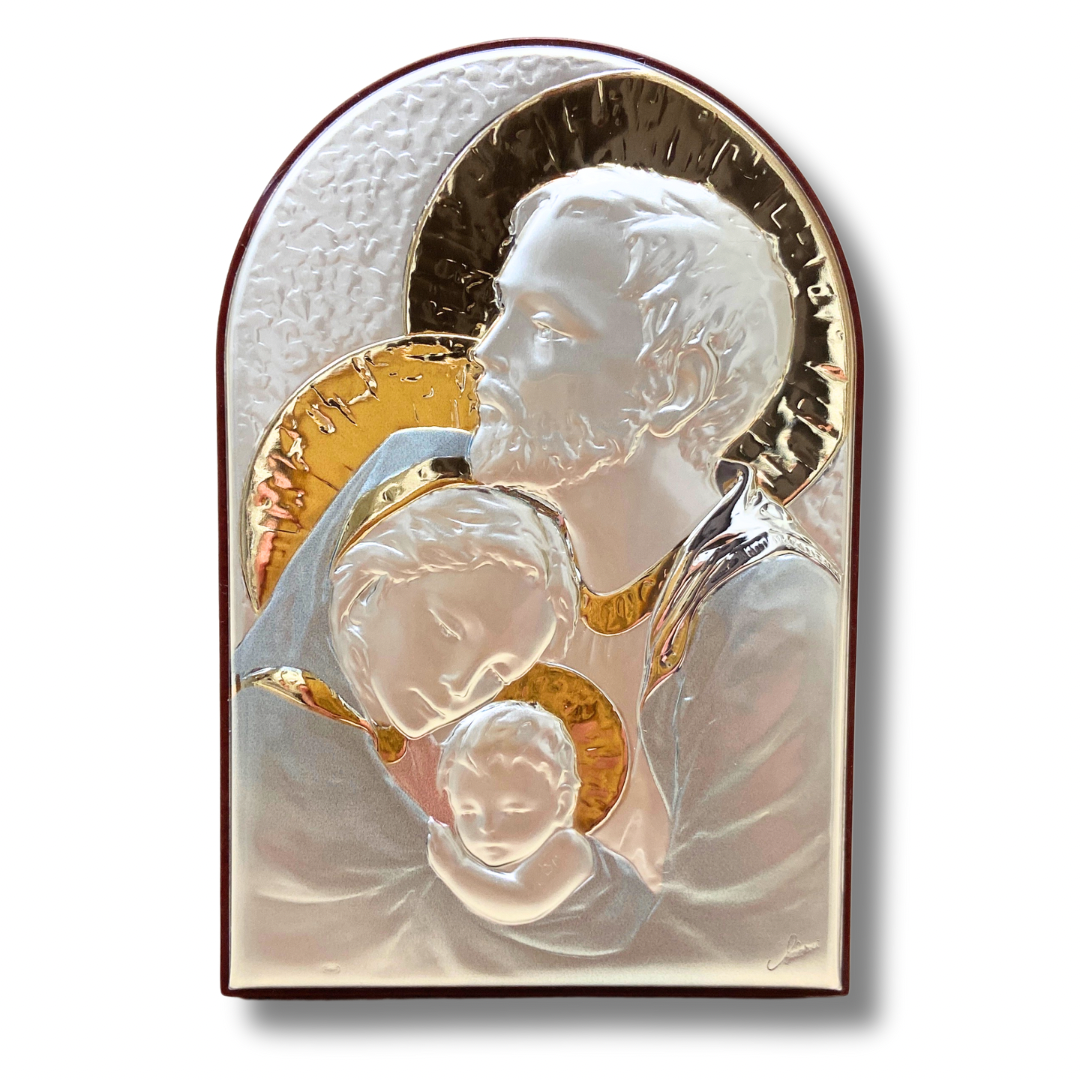 Arched Colored Image of the Holy Family