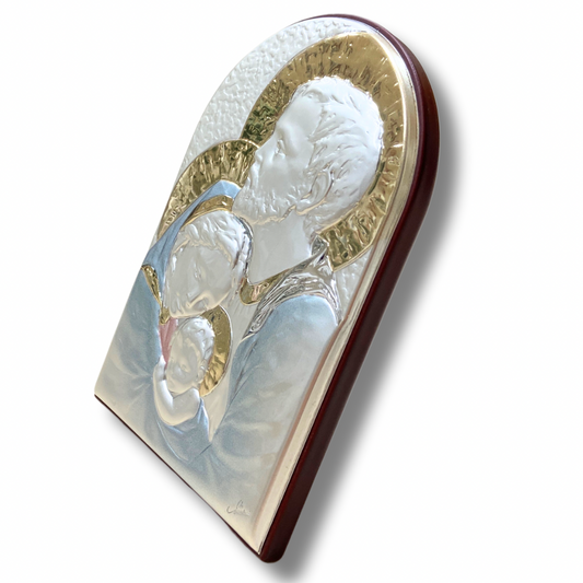 Arched Colored Image of the Holy Family