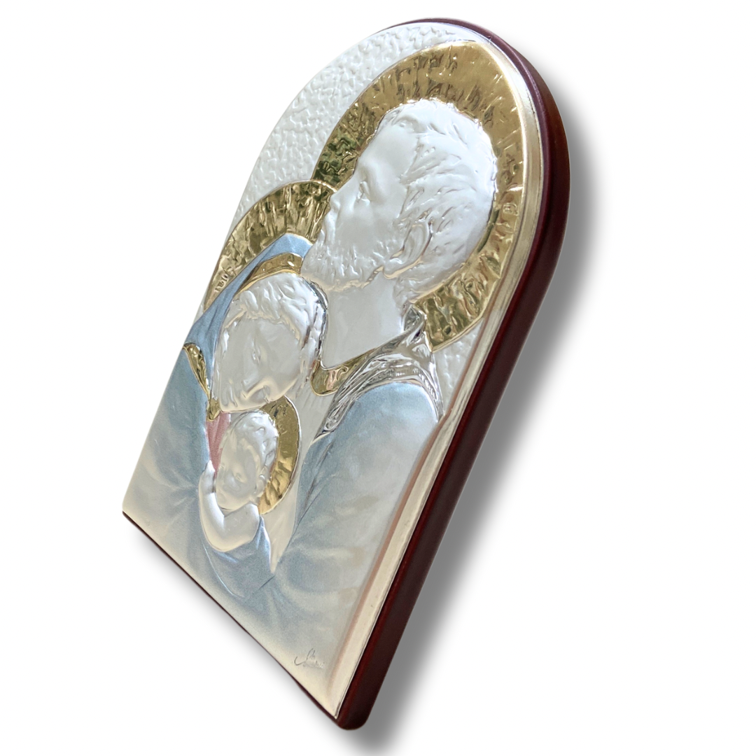 Arched Colored Image of the Holy Family