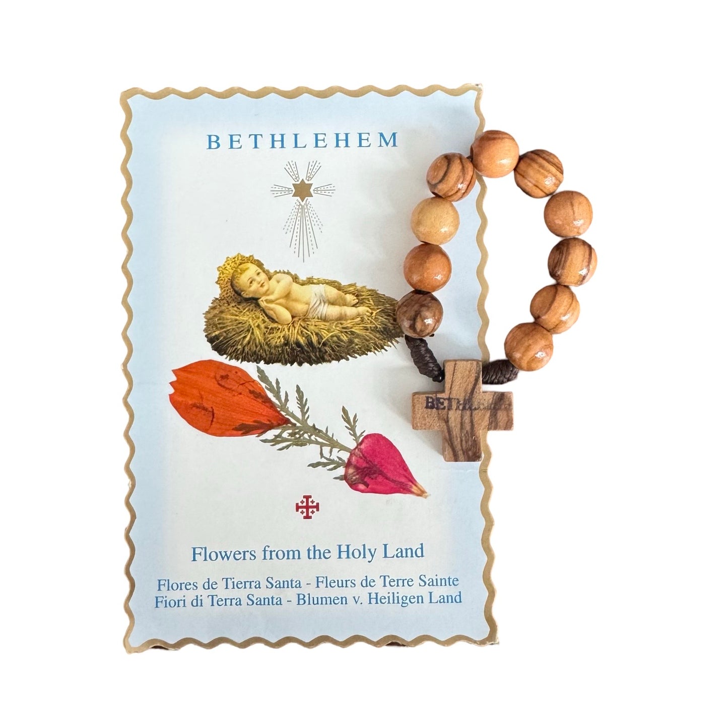 Olive Wood Cord Decade Rosary