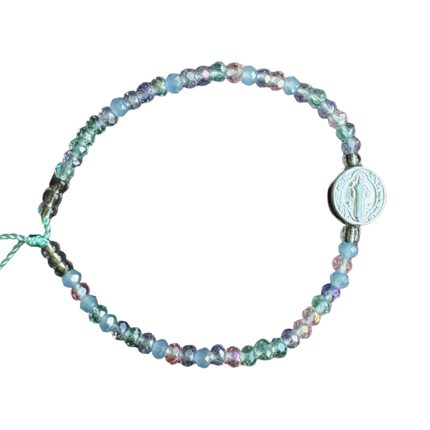 Mexican Bracelet of Assorted Colors with St. Benedict Medal