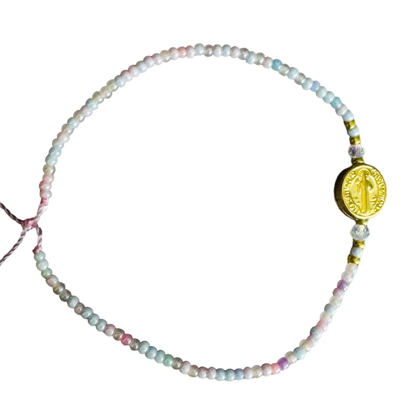 Mexican Bracelet of Assorted Colors with St. Benedict Medal