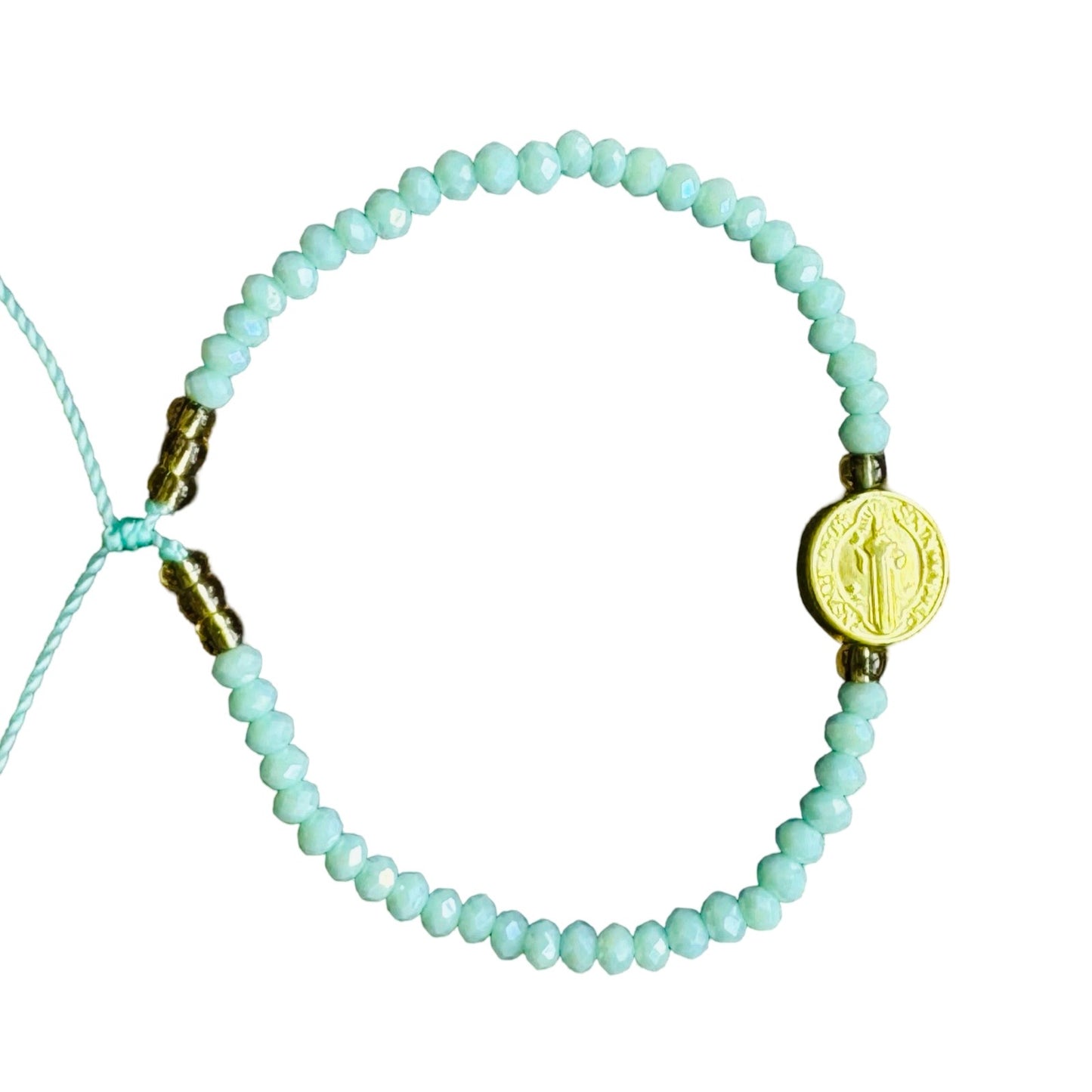 Mexican Bracelet of Assorted Colors with St. Benedict Medal