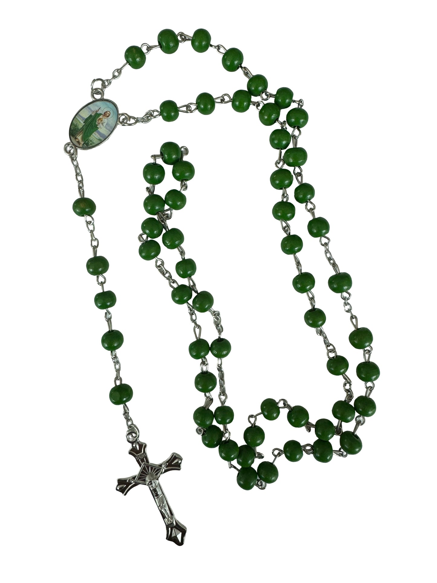 Green St. Jude Rosary With Case