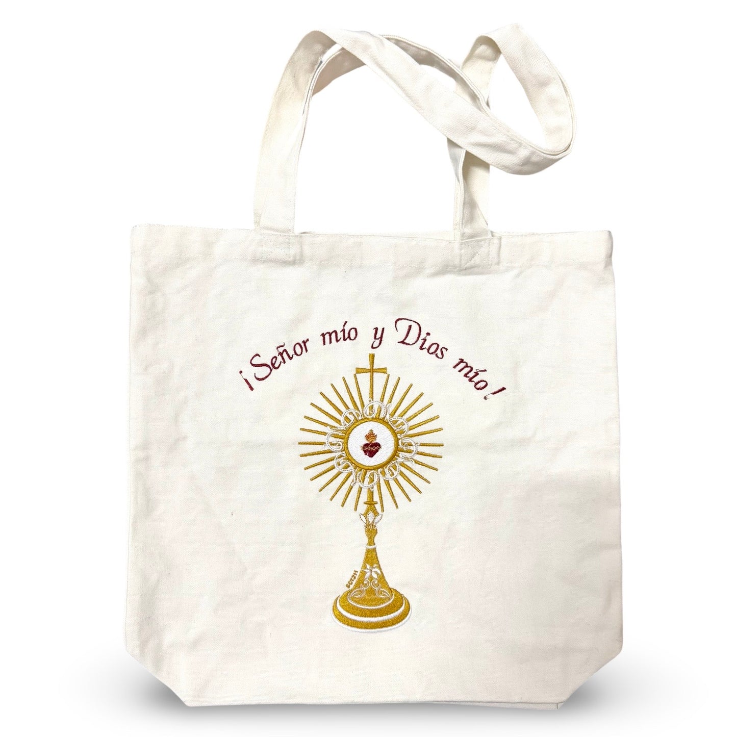 Embroidered Large Canvas Tote Bag by SCTJM