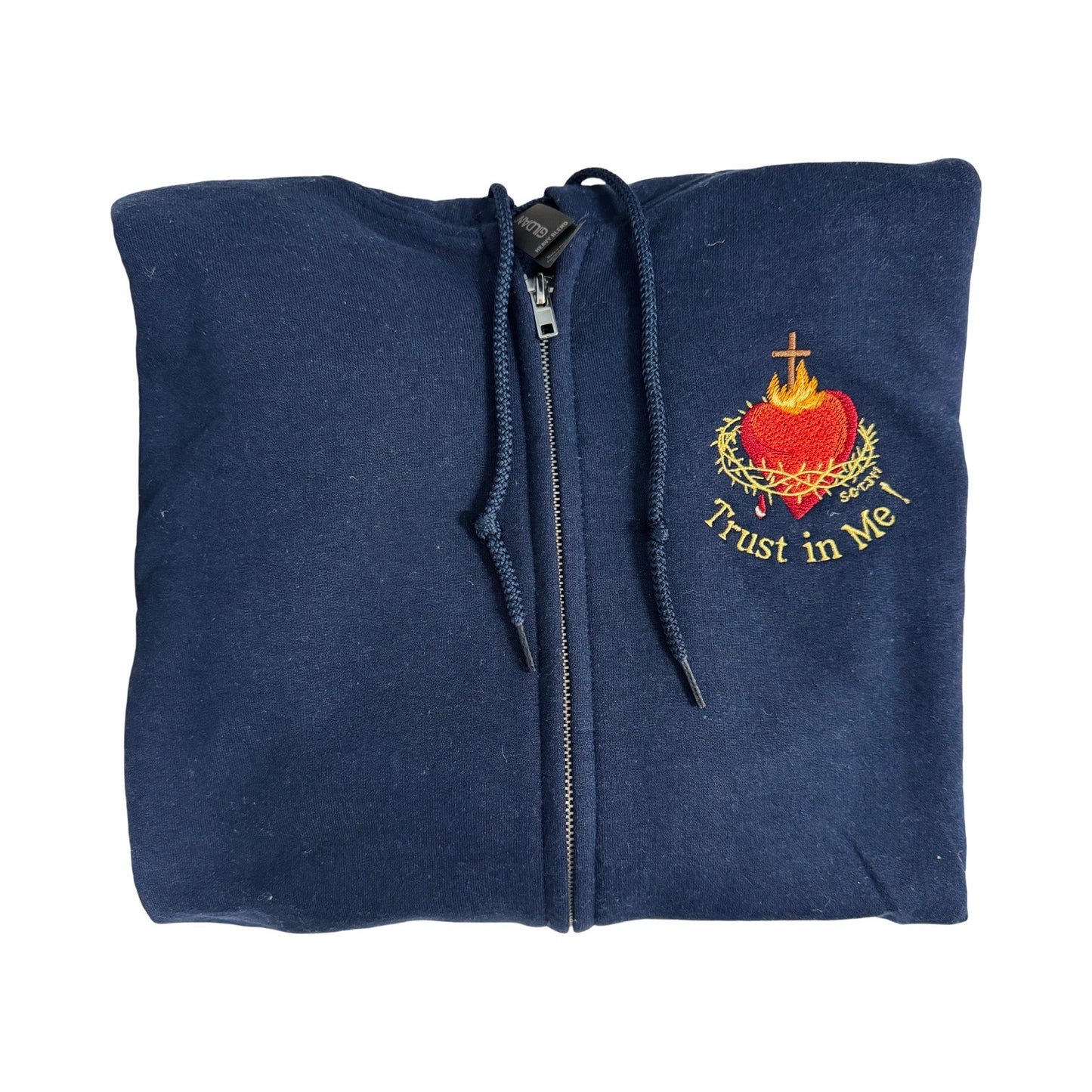 "Trust in Me" Embroidered Zip-up Sweater by SCTJM