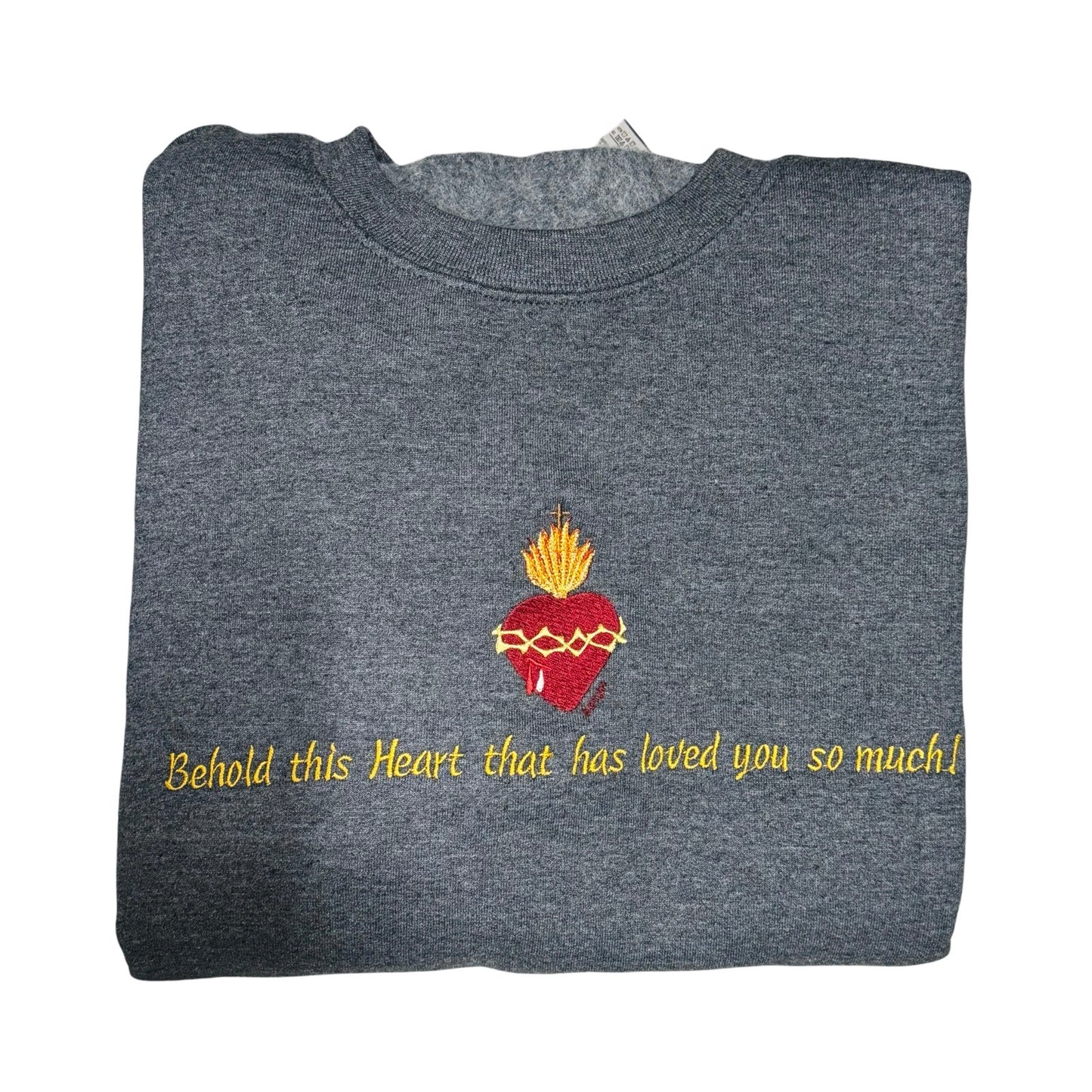 "Behold This Heart" Embroidered Crewneck Sweater by SCTJM