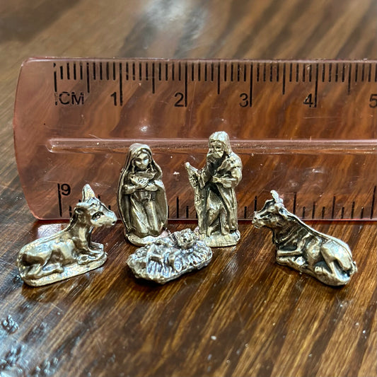 Miniature Nativity Set With Blessed Holy Card