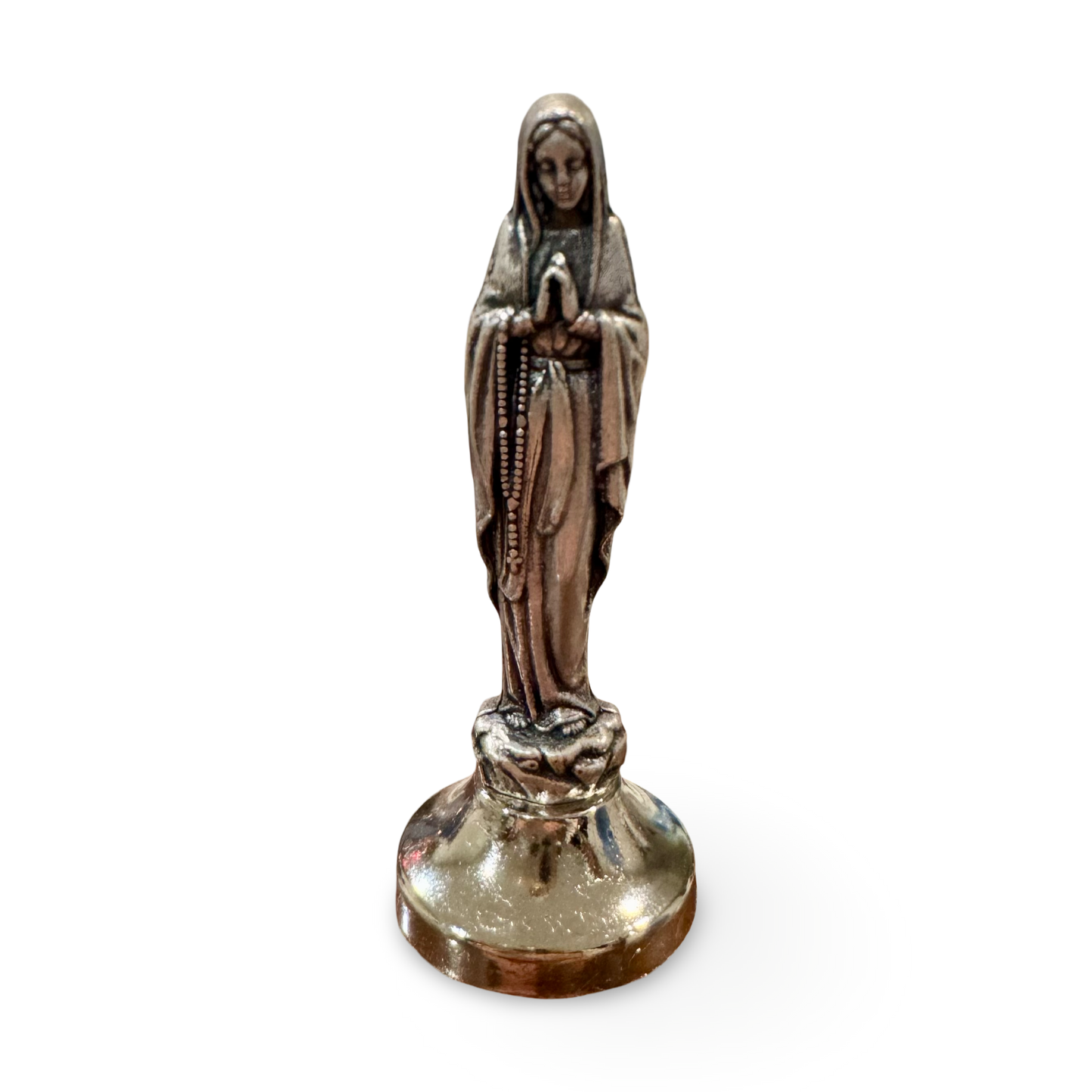 Small Silver Lourdes Statue