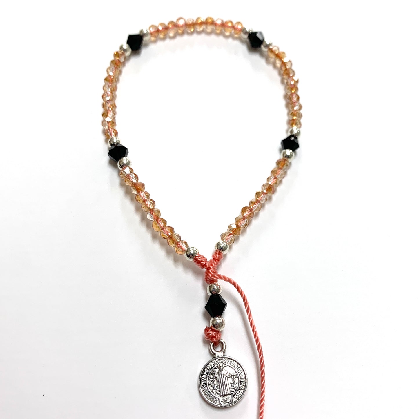 Rosary Bracelet of Assorted Colors and Medals