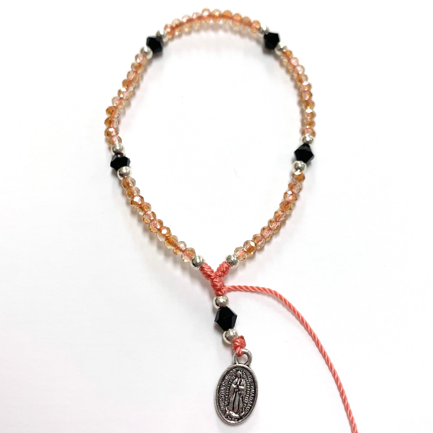 Rosary Bracelet of Assorted Colors and Medals