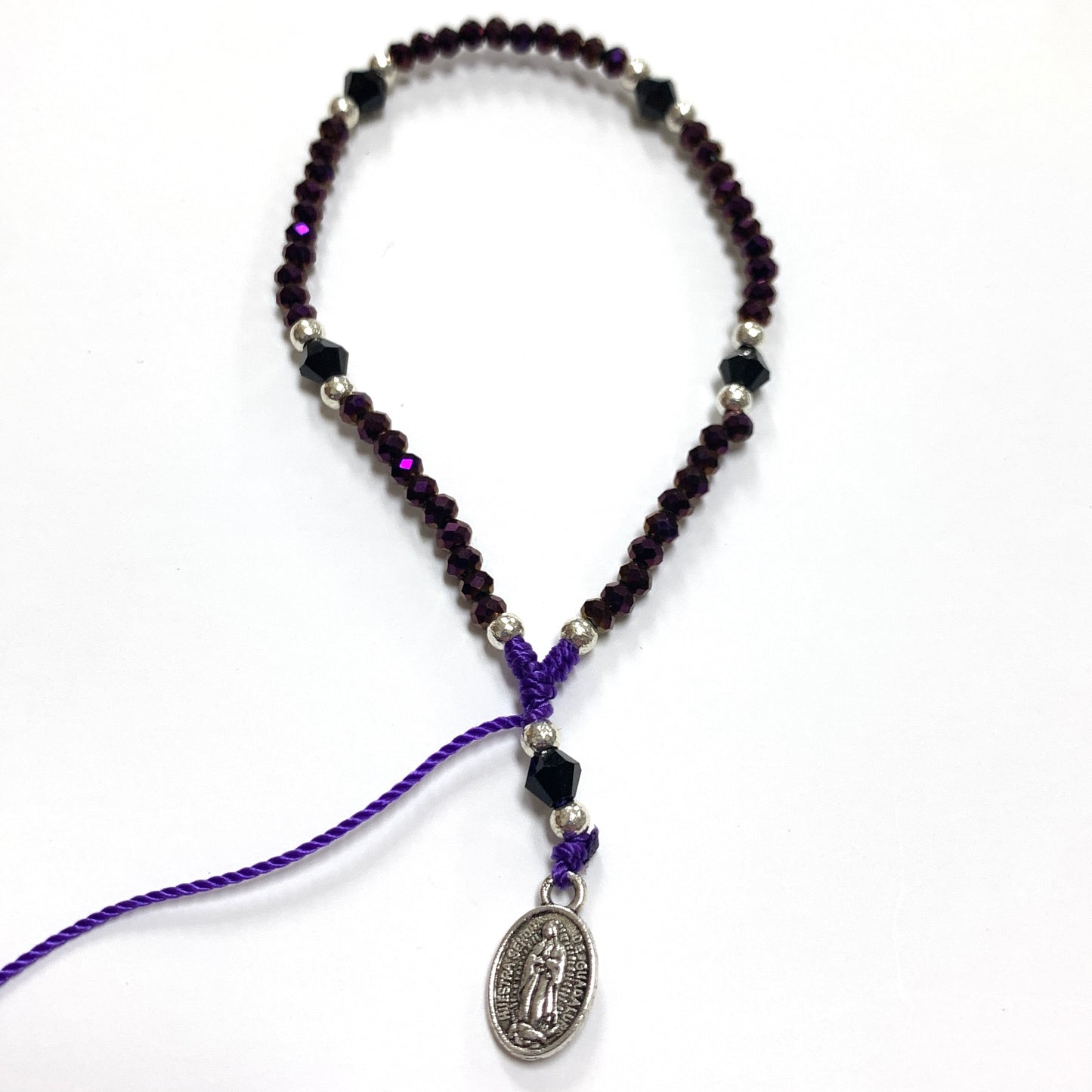 Rosary Bracelet of Assorted Colors and Medals