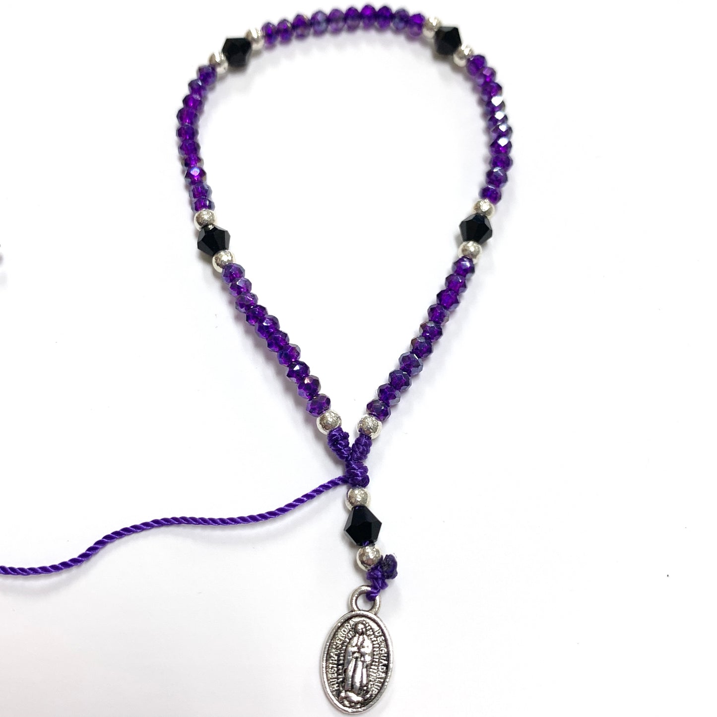 Rosary Bracelet of Assorted Colors and Medals