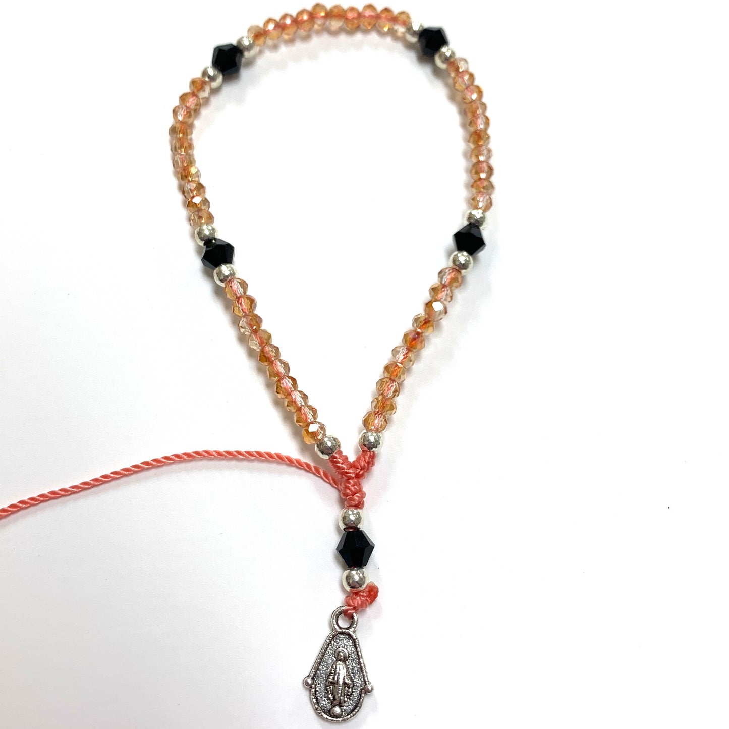 Rosary Bracelet of Assorted Colors and Medals