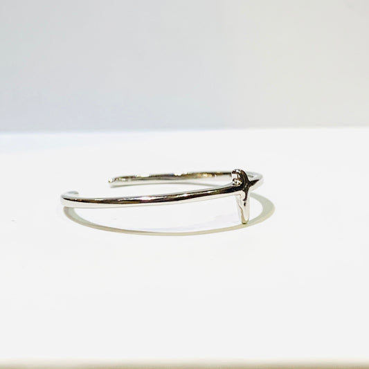 Sterling Steel Infinity Cross Ring