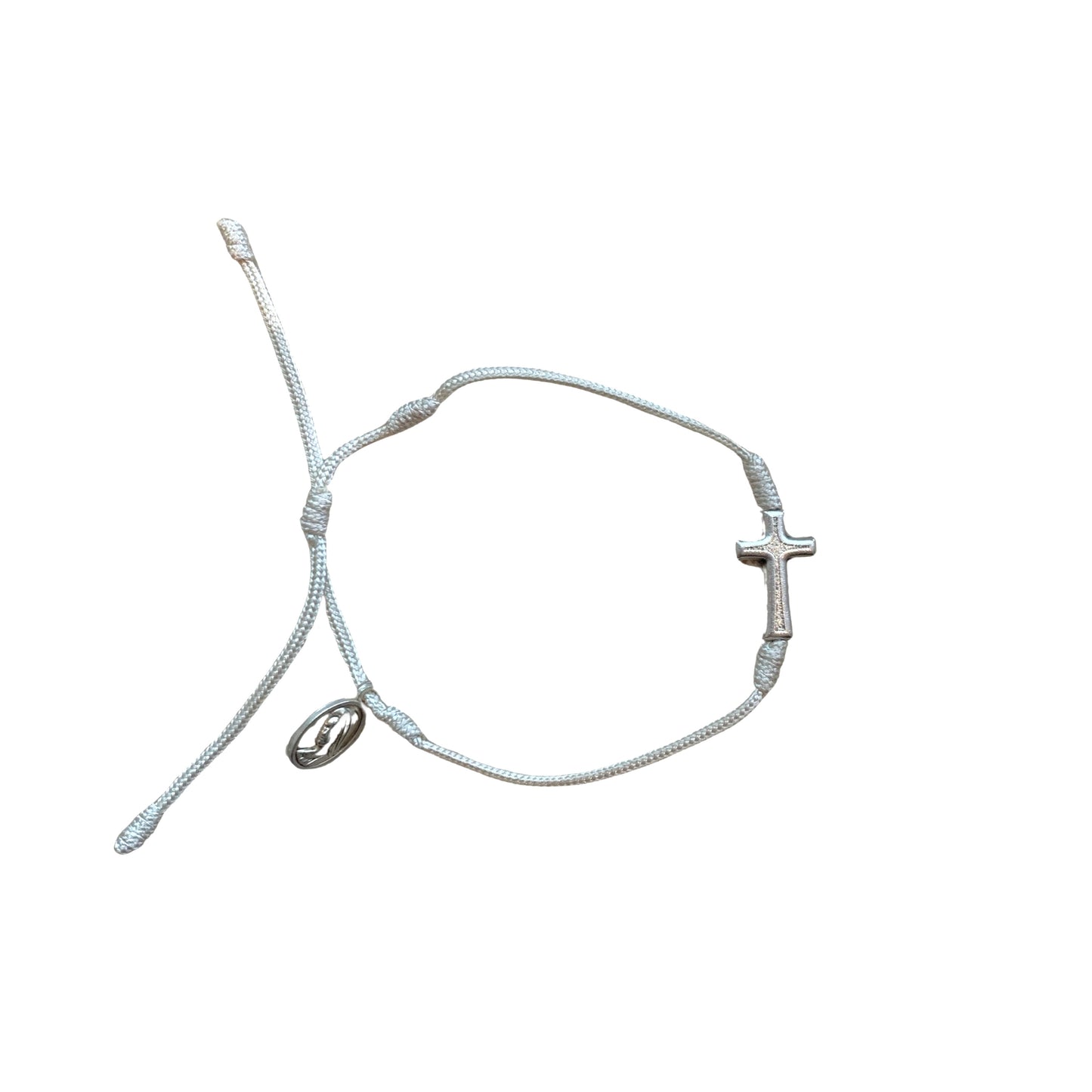 Queen of Peace Cross String Bracelet of Assorted Colors