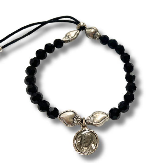Jewel Padre Pio Bracelet with Heart Accents