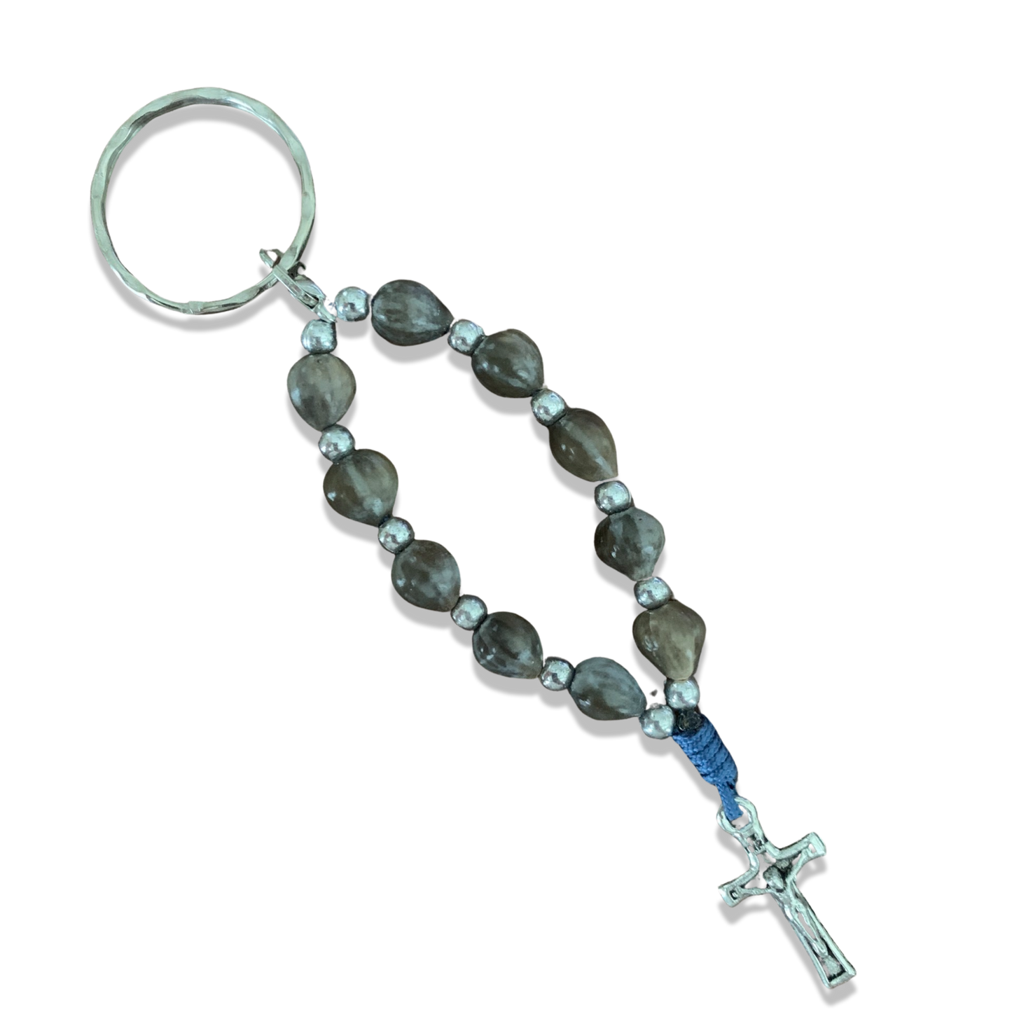 Job's Tears Decade Rosary Keychain