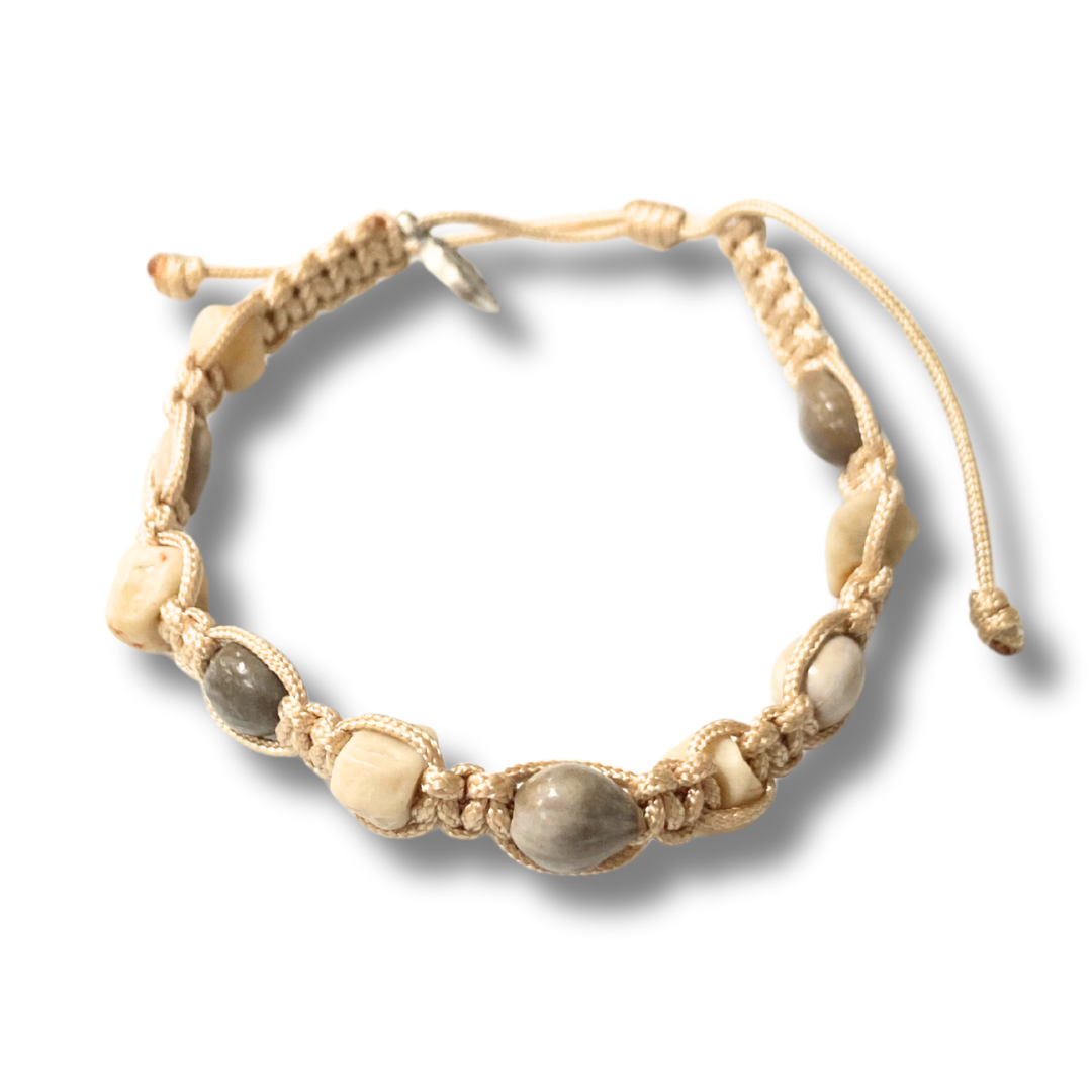 Job's Tears and Stone Decade Rosary Bracelet