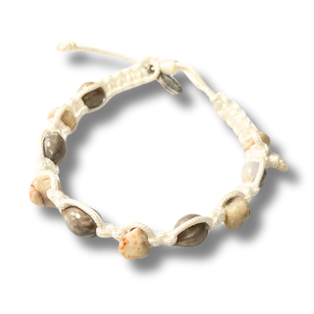 Job's Tears and Stone Decade Rosary Bracelet