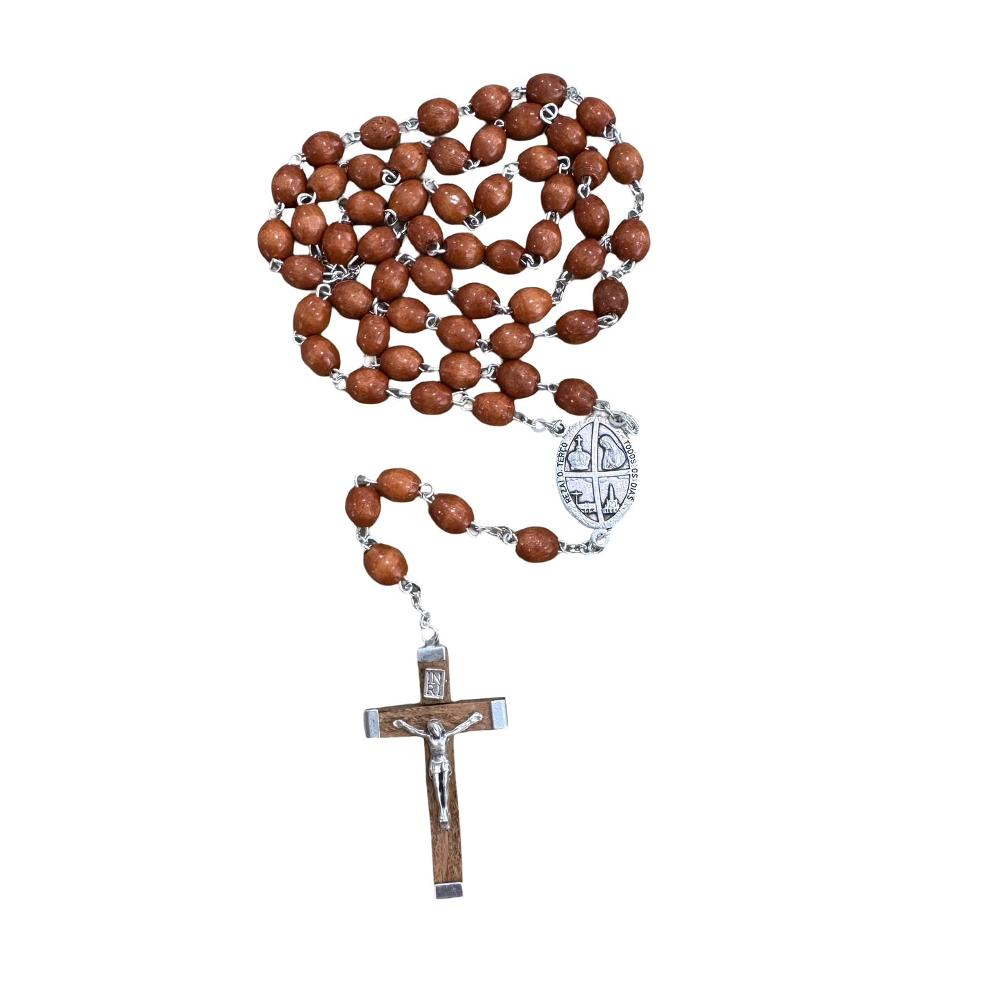 Large Brown Wood Fatima Rosary